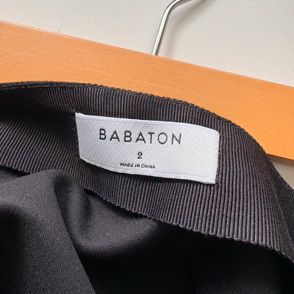 Aritzia Babaton Vegan Suede Modern Mini Skirt Black Size 2 - Picture 9 of 10